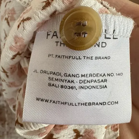 Faithfull The Brand Women MEDIUM Mini Dress Marigot Tie Front Azalea Floral Boho - Picture 11 of 12